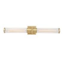 Satin Brass / Ribbed Clear