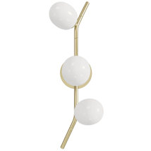 Brushed Brass / White Glass