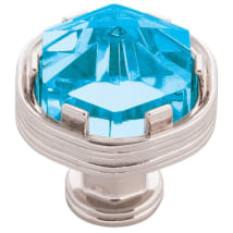 Polished Nickel With Cerulean Glass