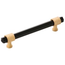 Brushed Golden Brass With Opaque Black Glass