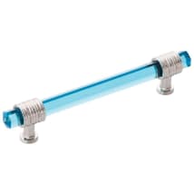 Polished Nickel With Cerulean Glass