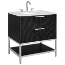 Charcoal Black / White Quartz Top / Brushed Nickel Hardware