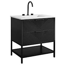 Charcoal Black / White Quartz Top / Matte Black Hardware