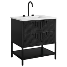 Charcoal Black / Calacatta Quartz Top / Matte Black Hardware