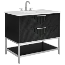 Charcoal Black / White Quartz Top / Brushed Nickel Hardware