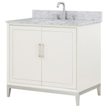 Satin White / Carrara Marble Top / Brushed Nickel Hardware