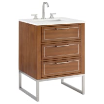 Walnut / White Quartz Top / Brushed Nickel Hardware