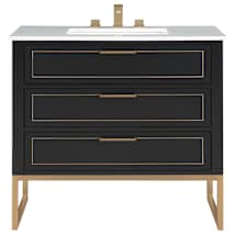 Midnight Black / Carrara Marble Top / Satin Brass Hardware