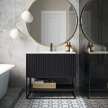 Midnight Black / White Quartz Top / Matte Black Hardware