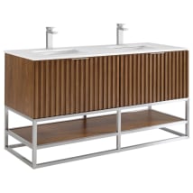 Walnut / White Quartz Top / Brushed Nickel Hardware