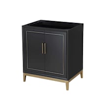 Midnight Black / Satin Brass Hardware