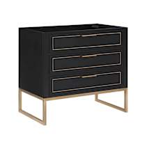 Midnight Black / Satin Brass Hardware