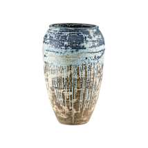 Antique White / Blue Drip