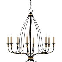 French Black With Gold Leaf Accents
