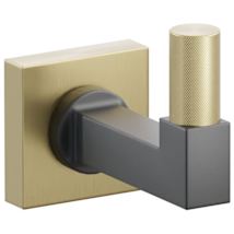Satin Brass Rosette / Flat Black Stem / Satin Brass Tip