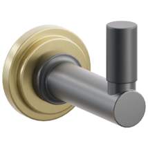 Satin Brass Rosette / Oil Rubbed Bronze Stem / Flat Black Tip