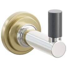 Satin Brass Rosette / Polished Nickel Stem / Oil Rubbed Bronze Tip