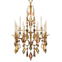 Variegated Gold Leaf with Multicolor Crystal