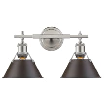 Pewter with Rubbed Brass Shades
