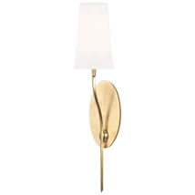Aged Brass / White Silk Shades