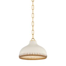 Aged Brass / Ceramic Cream Pebble