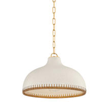 Aged Brass / Ceramic Cream Pebble
