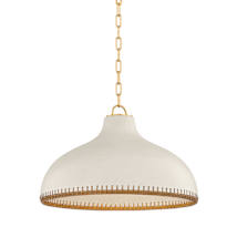 Aged Brass / Ceramic Cream Pebble