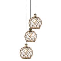 Antique Brass / Clear Glass with Brown Rope