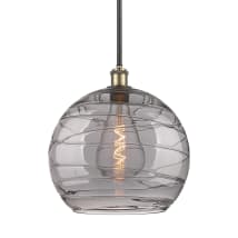Black Antique Brass / Light Smoke Deco Swirl