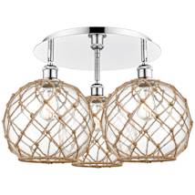 Polished Chrome / Clear Glass with Brown Rope