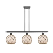 Oil Rubbed Bronze / White Glass with Brown Rope