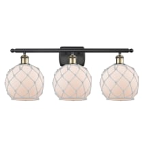 Frosted Glass / White Rope / Black Antique Brass