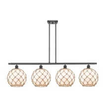Oil Rubbed Bronze / White Glass with Brown Rope