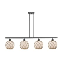 Oil Rubbed Bronze / White Glass with Brown Rope