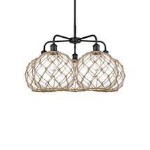 Matte Black / Clear Glass with Brown Rope