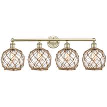 Antique Brass / Clear Glass with Brown Rope