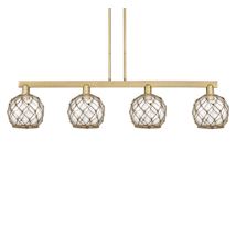 Brushed Brass / Clear Glass with Brown Rope