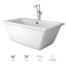 White / Brushed Nickel Tub Filler