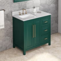 Green / White Carrara Marble Top