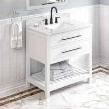 White / White Carrara Marble Top