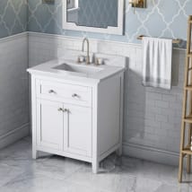 White / White Carrara Marble Top