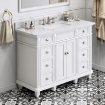 White / White Carrara Marble Top