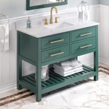 Green / White Carrara Marble Top