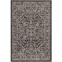 JONATHAN Y Santa Monica 2 x 8 Taupe/Espresso Indoor/Outdoor Border Coastal Runner  Rug in the Rugs department at