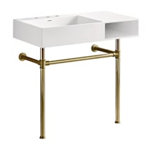 Matte White / Polished Brass