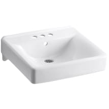 Voltaire Rectangular Ceramic Wall Hung Sink with Left Side Faucet Mount - White SM-WS315