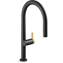 Matte Black with Brushed Moderne Brass