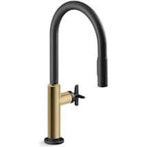 Matte Black with Brushed Moderne Brass