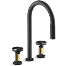 Matte Black with Brushed Moderne Brass
