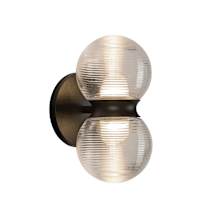 Black / Clear Ribbed Glass